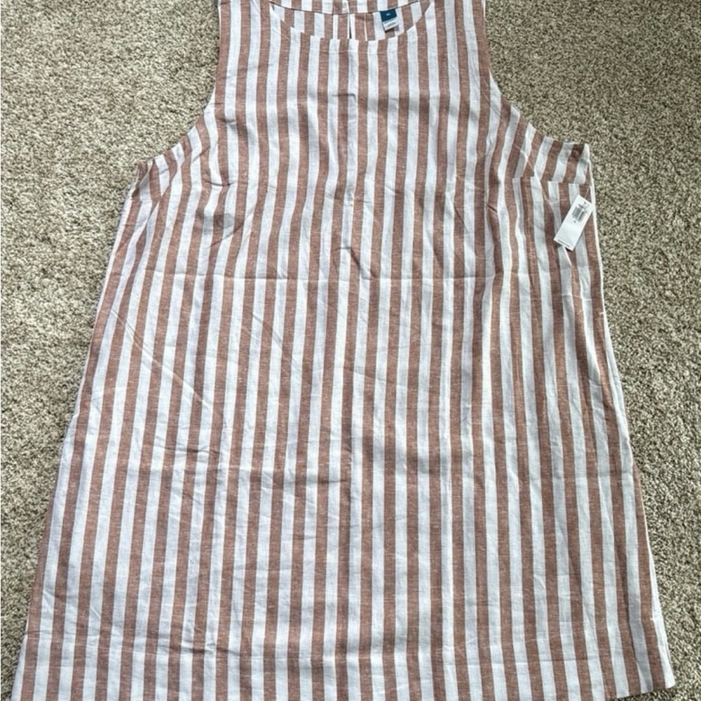 Old Navy White and Rust Striped Dress